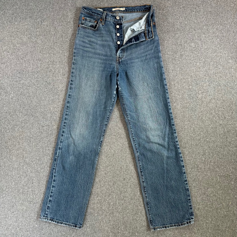 Levi's Jeans Women 29 Ribcage Straight Blue Button Fly High Rise 79078-0007